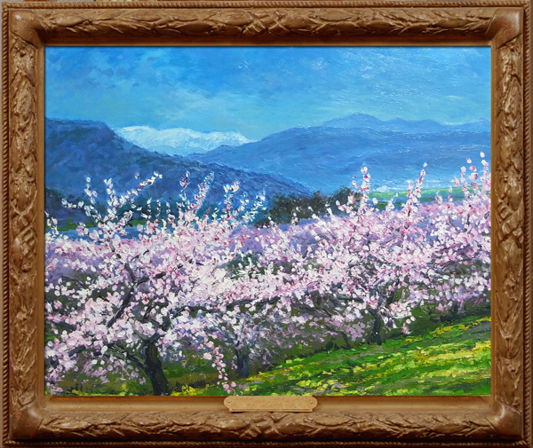 # Shinshu. scenery oil painting .... .. spring F6 number (114) free shipping #