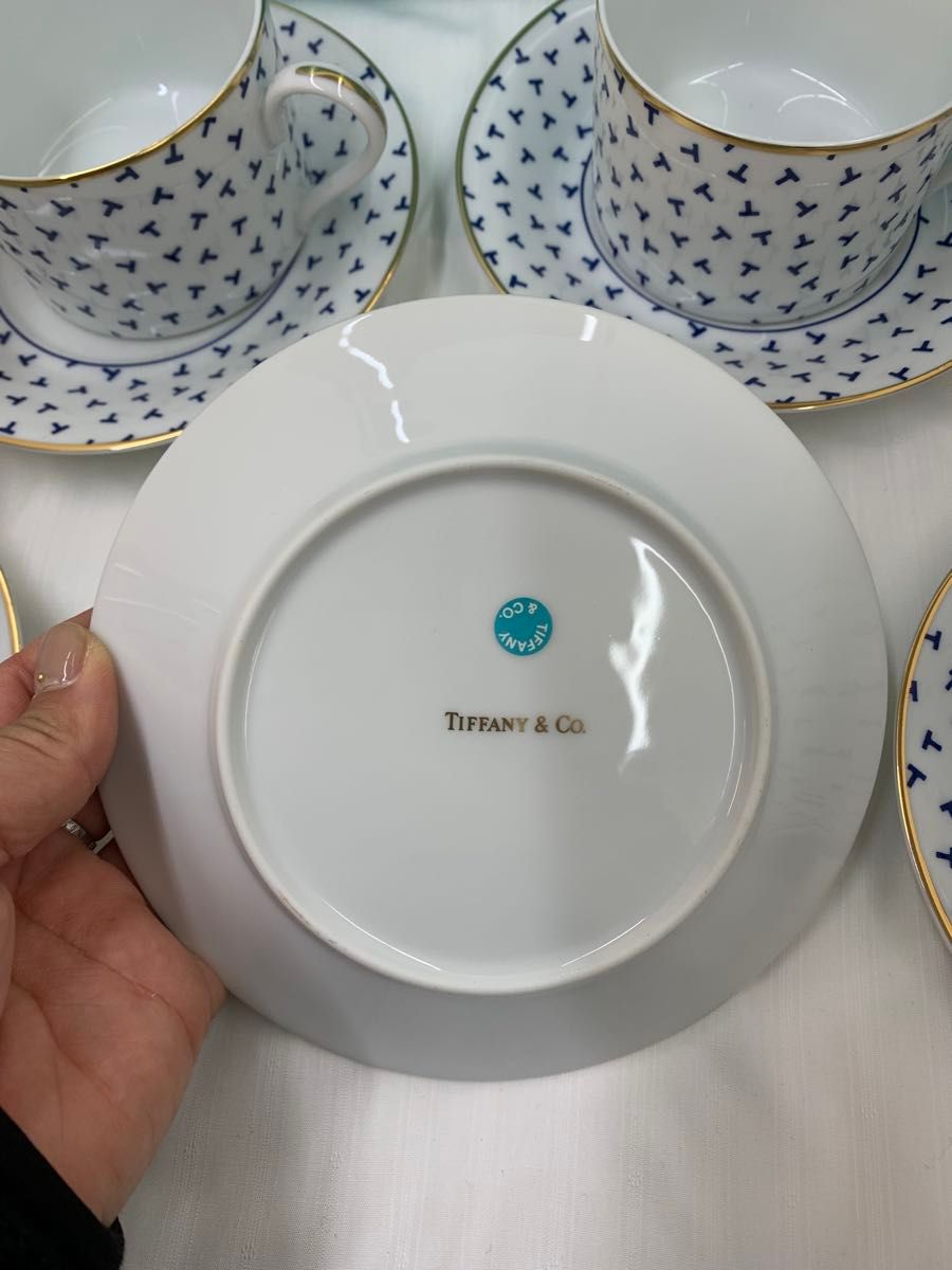 TIFFANY 未使用 ダンシングT カップ&ソーサー5客+マグカップ1 TIFFANY 未使用 ダンシングT カップ&ソーサー5客+マグカップ1