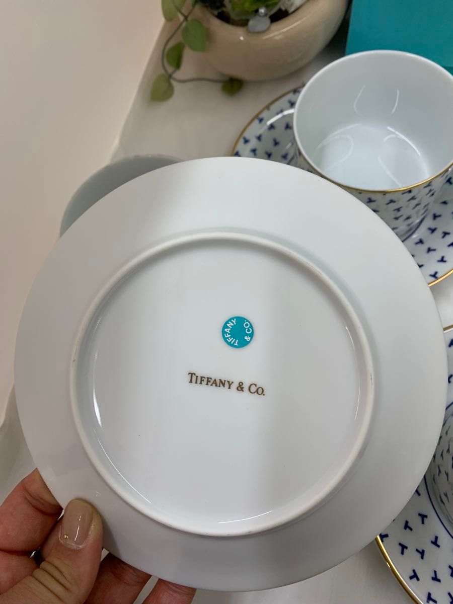 TIFFANY 未使用 ダンシングT カップ&ソーサー5客+マグカップ1 TIFFANY 未使用 ダンシングT カップ&ソーサー5客+マグカップ1