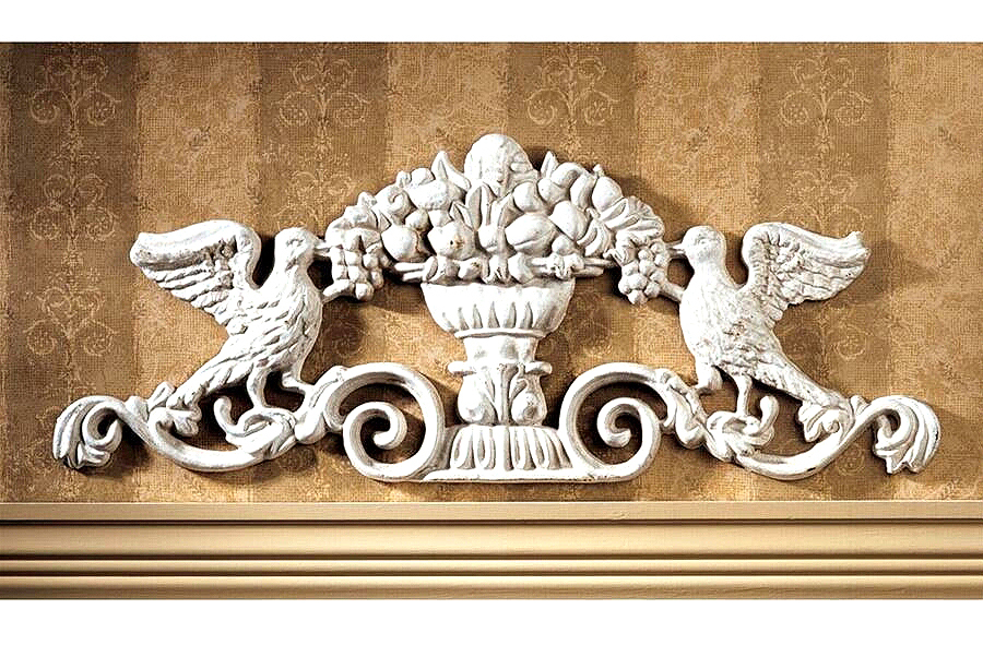 贅沢 壁装飾 ビクトリア朝の鋳鉄風 デザイン・トスカノ製 建築ペディメント 彫刻（輸入品 彫像 洋風