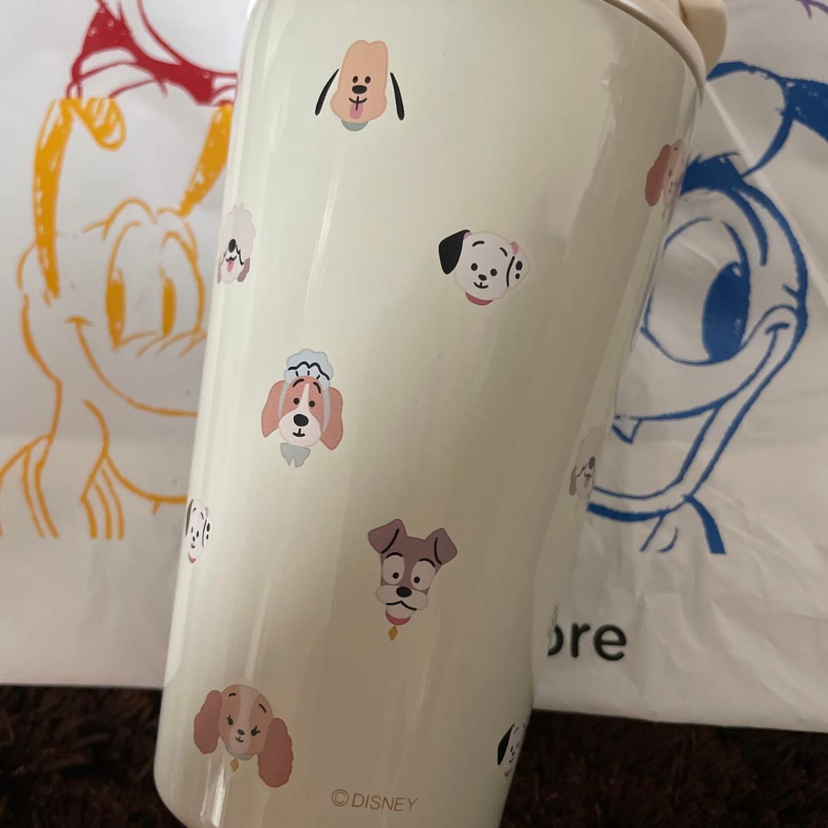 ディズニーストア 犬の日 タンブラー I LOVE DISNEY DOGS ディズニー ストア ステンレス タンブラー ナナ レディプルート