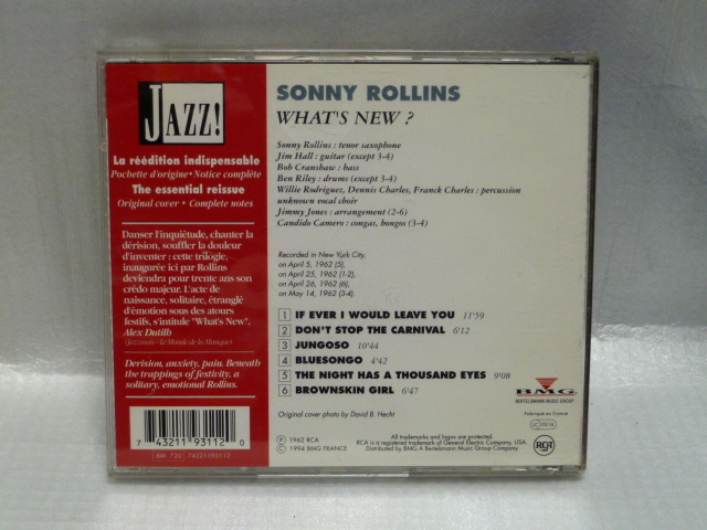 ◆輸入盤 jazz CD／ SONNY ROLLINS／WHAT'S NEW?／ソニー・ロリンズ◆_画像3