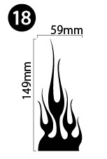 自作カッティングステッカー ファイヤーパターン トライバル風 炎 火 1-18 59×149mm ネコポス対応可能 ステッカー商品同梱可 新品[S-84]_画像1