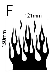 自作カッティングステッカー ファイヤーパターン トライバル風 炎 火 F 121×150mm ネコポス対応可能 ステッカー商品同梱可 新品[S-91]_画像1