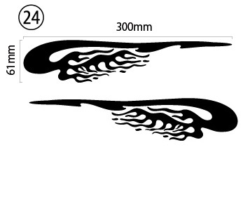 自作カッティングステッカー ファイヤーパターン 左右セット 炎 火 24 61×300mm ネコポス対応可能 ステッカー商品同梱可 新品[S-41]_画像1