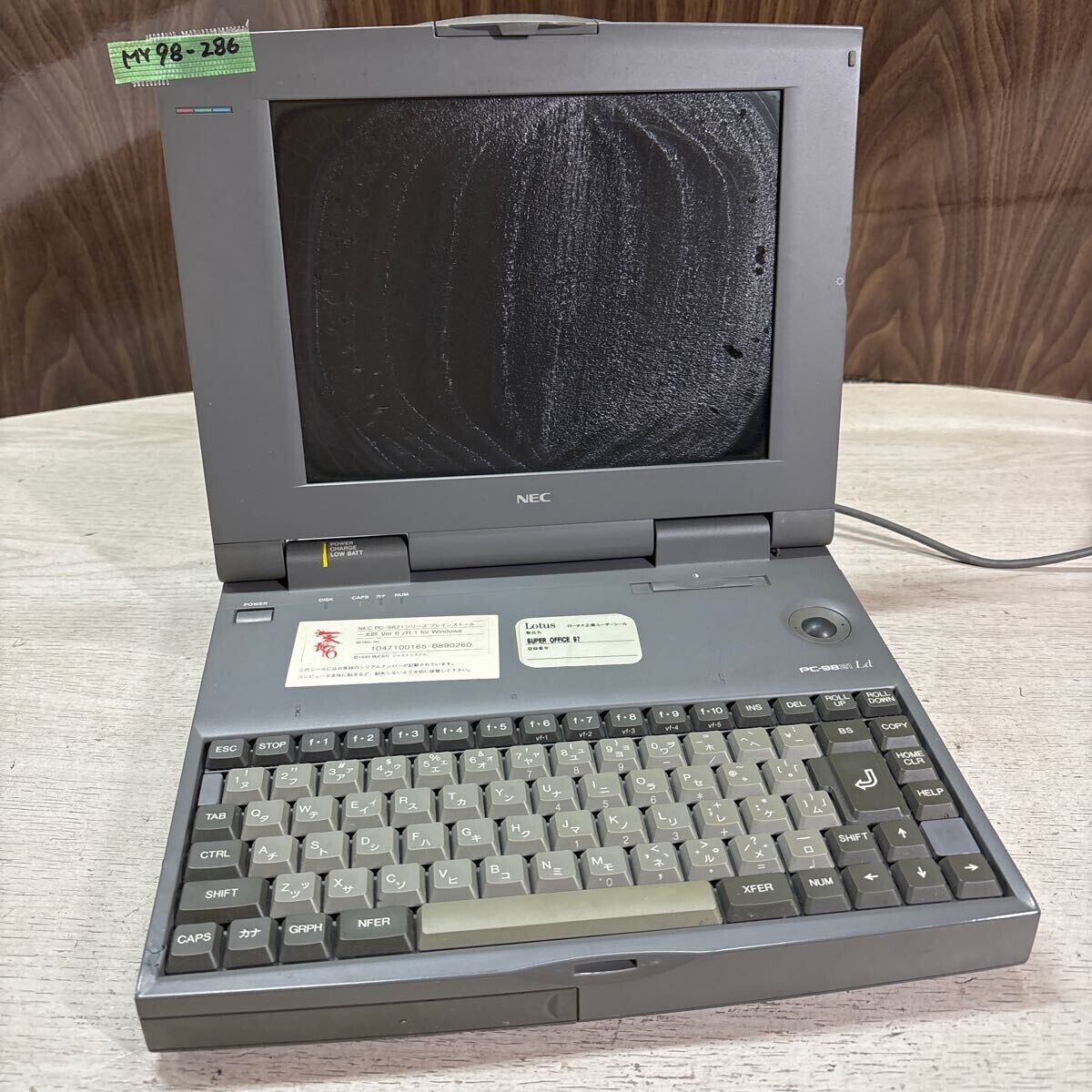MY98-286 激安 PC98 ノートブック NEC PC-9821Ld/350A2 起動音 MY98-286 激安 PC98 ノートブック NEC PC-9821Ld/350A2 起動音