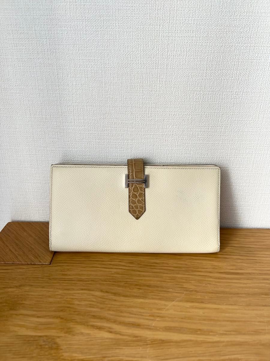 HERMES エルメス べアン 長財布 アリゲーター ナタ Z刻印 長財布 HERMES エルメス べアン 長財布 アリゲーター ナタ Z刻印 長財布