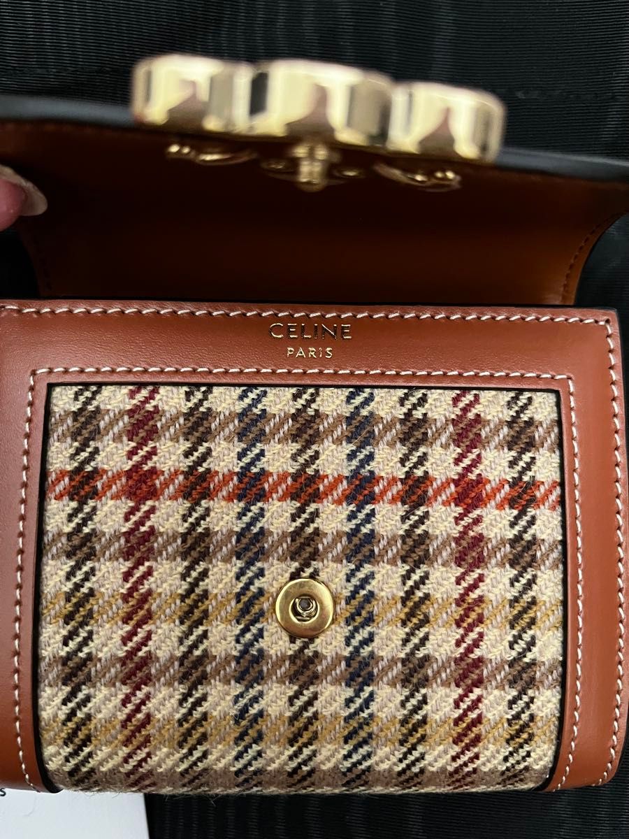 正規品 新品 セリーヌ トリオンフ 財布 ウォレット チェック柄 正規品 新品 セリーヌ トリオンフ 財布 ウォレット チェック柄