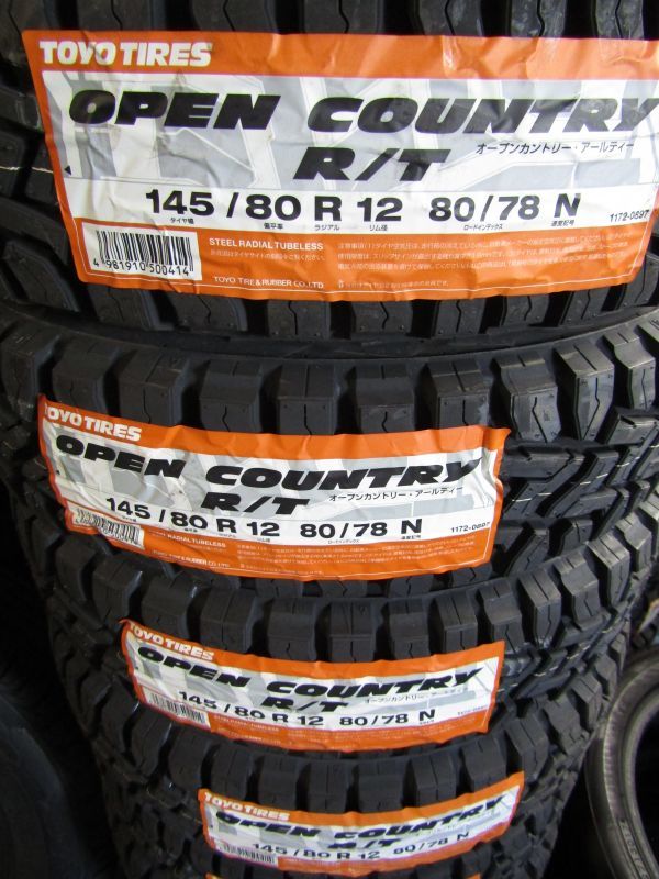 数量限定特価! 新品 TOYO オープンカントリーR/T 145/80R12 80/78N 4