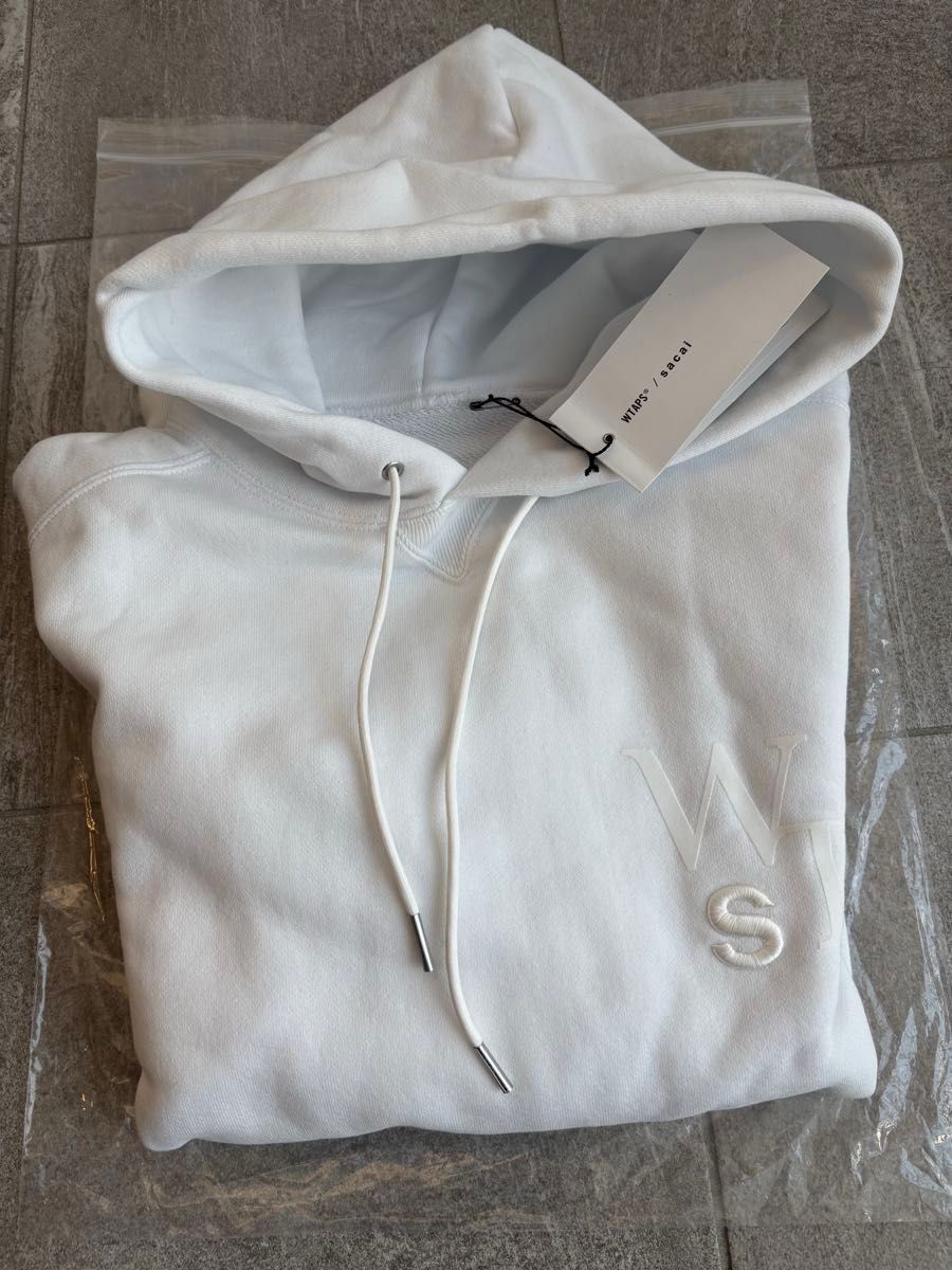 25ss sacai WTAPS Flock Print Hoodie ホワイト 4 サカイ ダブル 25ss sacai WTAPS Flock Print Hoodie ホワイト 4 サカイ ダブル