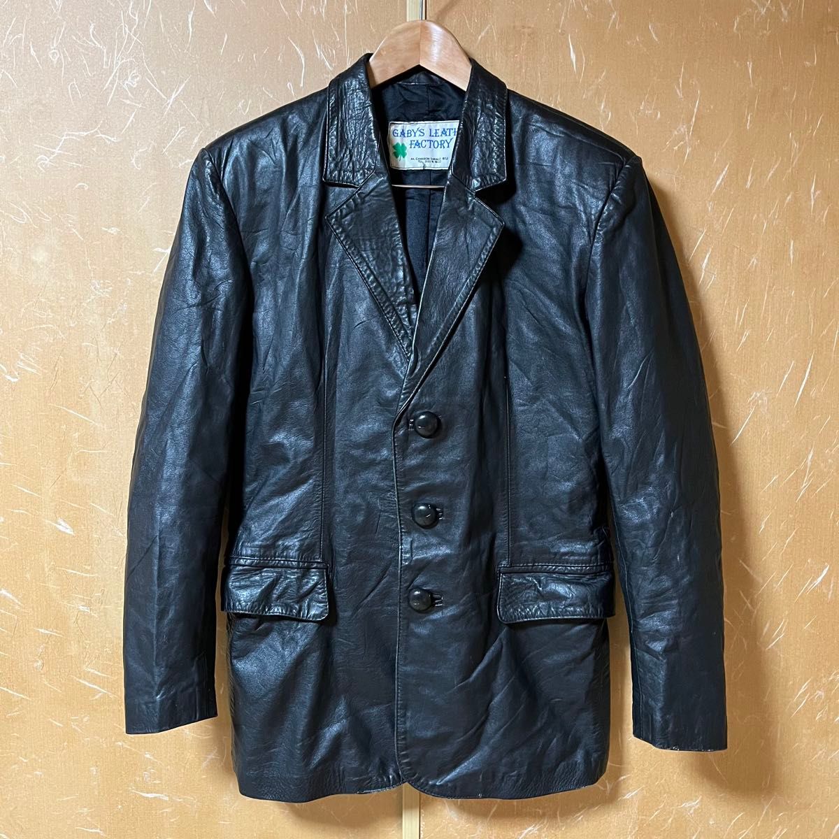 70s メキシコ製 GABY'S LEATHER FACTORY テーラード 黒 70s メキシコ製 GABY'S LEATHER FACTORY テーラード 黒 革ジャン