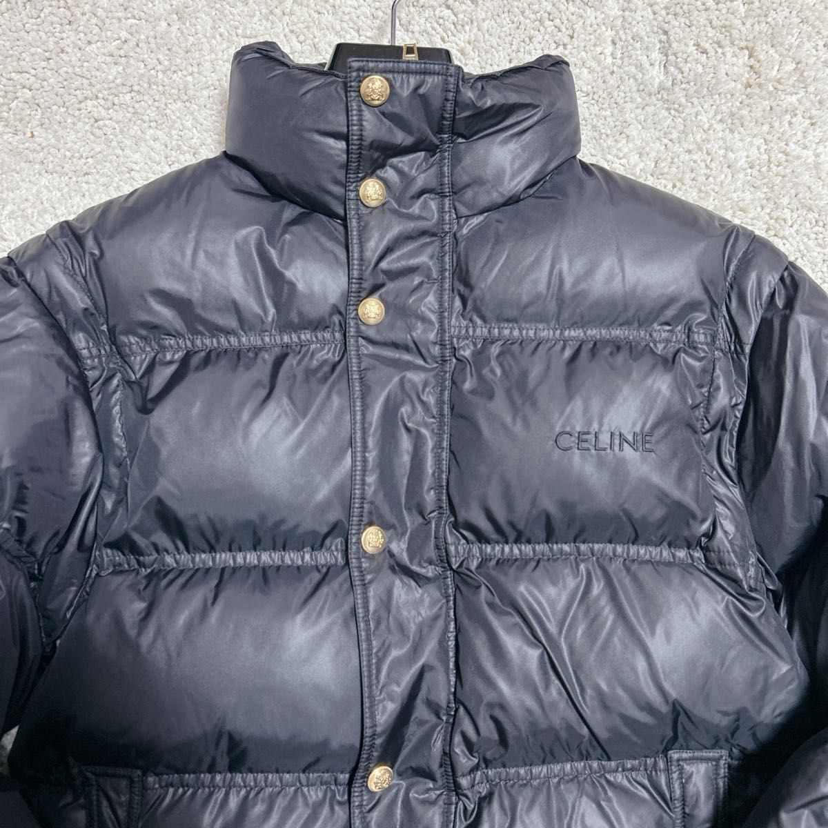 極美品】セリーヌ 21aw ダウンジャケット ダウンベスト 切り替え 極美品】セリーヌ 21aw ダウンジャケット ダウンベスト 切り替え