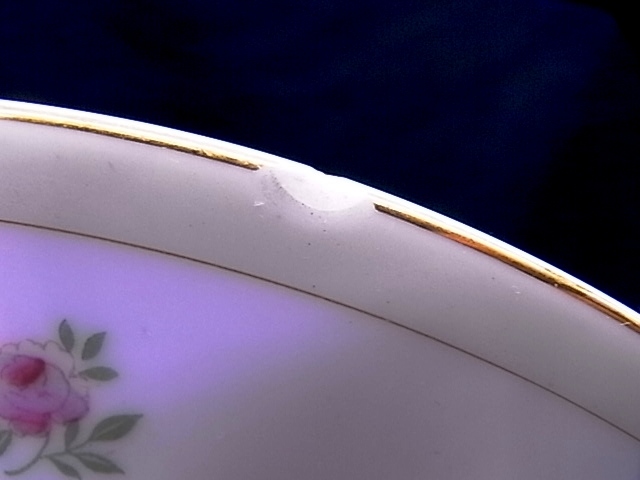 e3353　Aichi China　愛知製陶所　ディナープレート　メインプレート　大皿　4客　直径約25.5cm_欠けあり