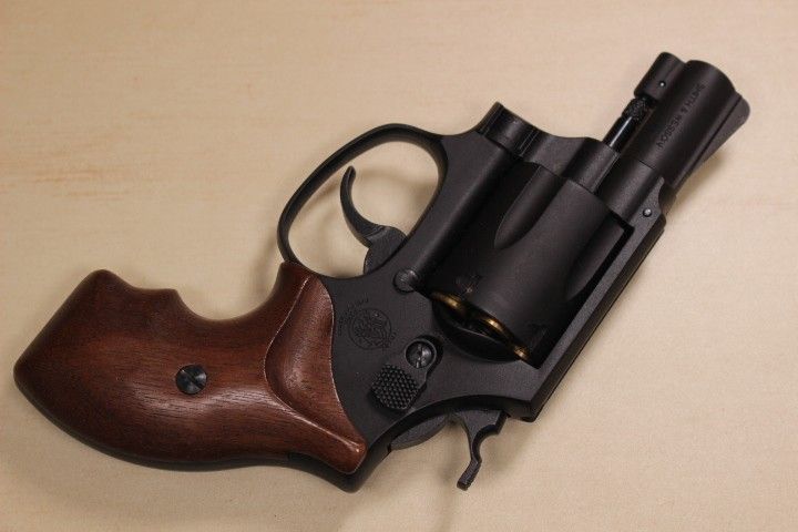 マルシン m36 ガスガン 実物ホルスター付き 革製ホルスター 木製グリップ ウッドリミテッド マルシン S&W