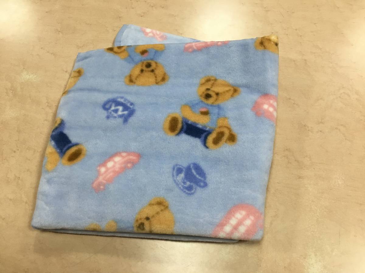  made in Japan Wedge wood baby cotton napkins maru ticket Bear - pattern blue pouch attaching 