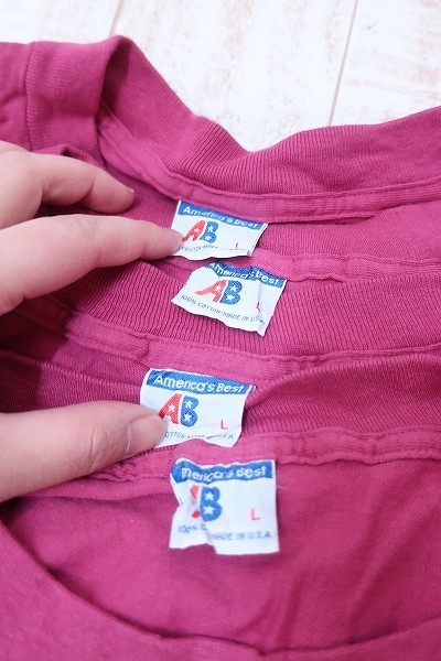 6-5544/未使用品 America's Best 半袖ポケットTシャツ USA製 AB ６点セット _画像3