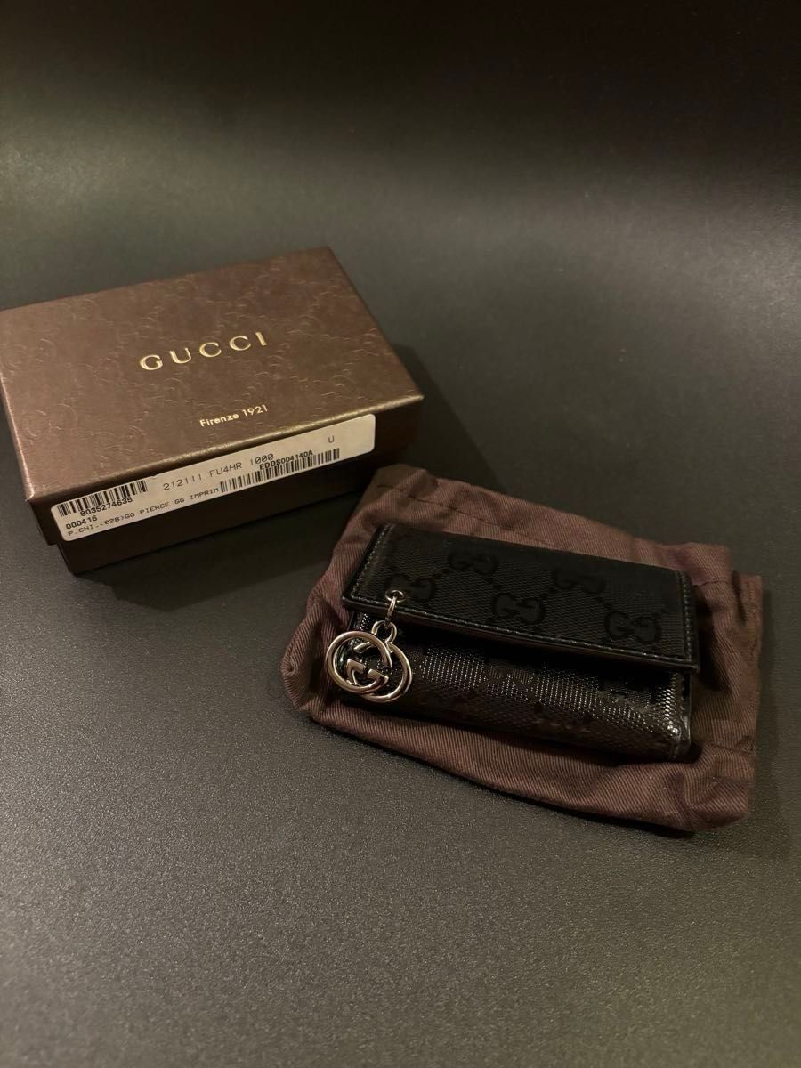 未使用 GUCCI グッチ キーケース 黒 コントロールカード 外箱 未使用 GUCCI グッチ キーケース 黒 コントロールカード 外箱