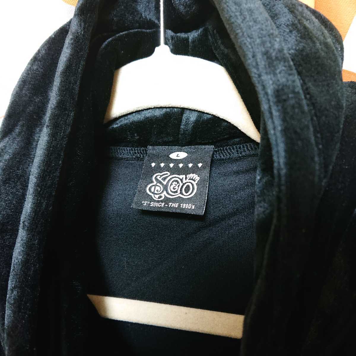 SLIP&COスリップアンドコー ベロアジップパーカー Lサイズ黒金 SLIP&COスリップアンドコー ベロアジップパーカー Lサイズ黒金