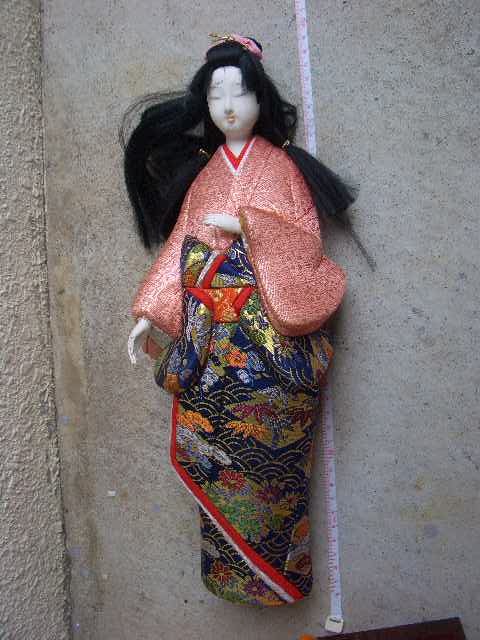 ◆日本人形 京人形 古代風俗人形 置物 オブジェ ケース無し 高さ約42cm インテリア/417_画像3