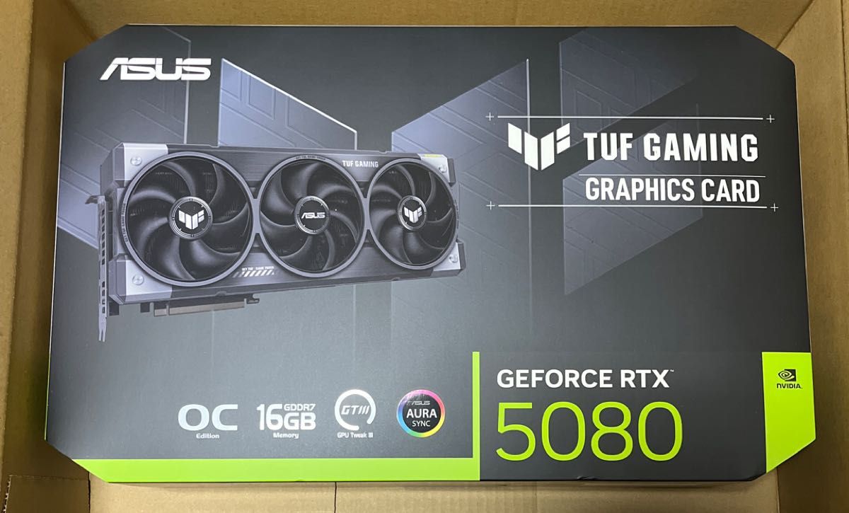 ASUS NVIDIA GeForce RTX 5080 ビデオカード TUF-RTX5080-O16G ASUS NVIDIA GeForce RTX 5080 ビデオカード TUF-RTX5080-O16G