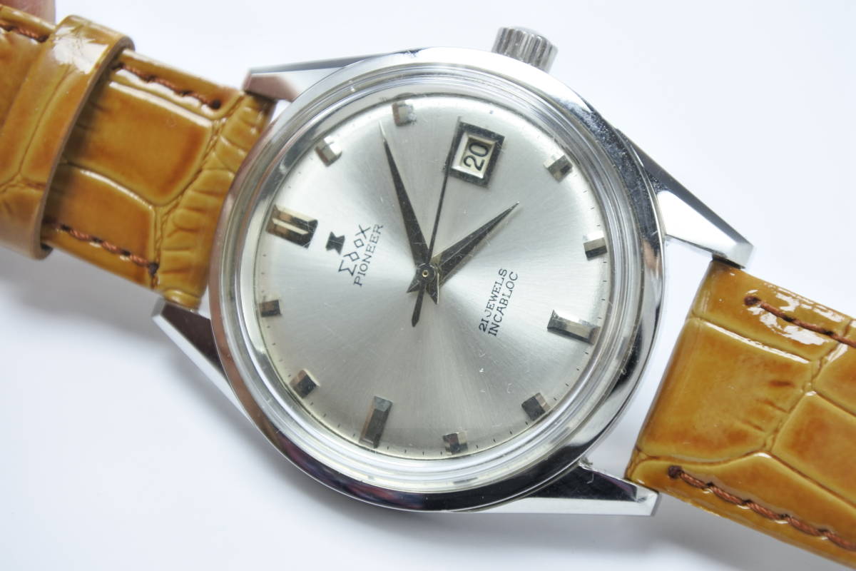 ☆☆☆デッドストック19５0～60年代スイス名機 エドックス パイオニア 21石 高級 手巻紳士腕時計 未使用_画像5