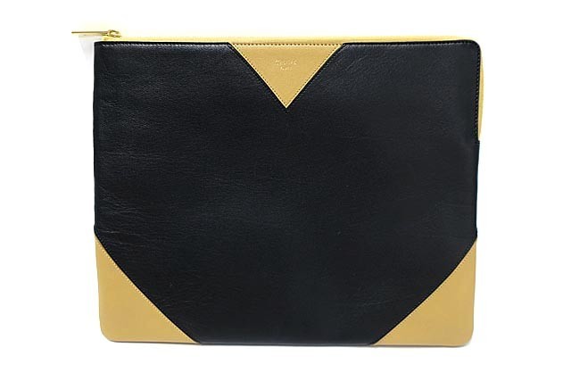 【中古】CELINE セリーヌ バッグ レディース クラッチバッグ ミニ ブラック ベージュ バイカラー レザー