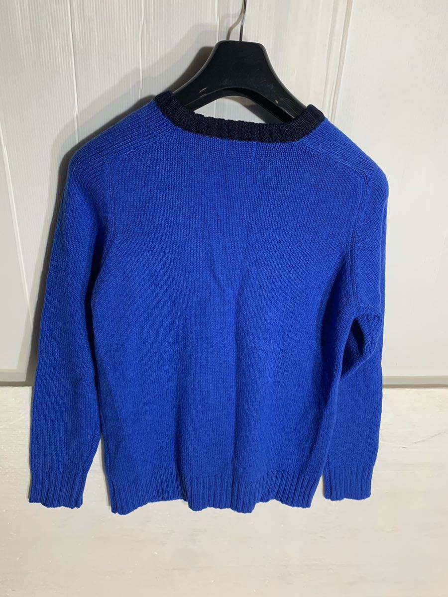 coen DAILY CLOTHINGko-en United Arrows синий . с карманом акрил шерсть вязаный свитер голубой × темно-синий S