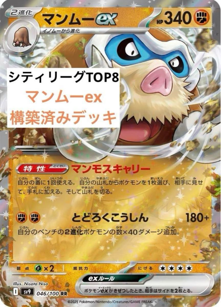 シティリーグTOP8】ポケモンカード マンムーex 構築済みデッキ シティリーグTOP8】ポケモンカード マンムーex 構築済みデッキ