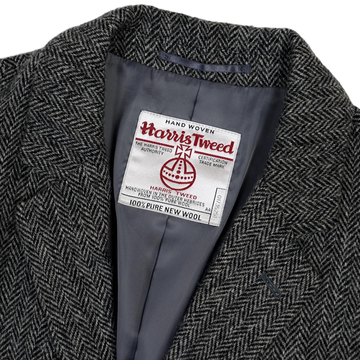 【B465】【新品同様】URBAN RESEARCH ROSSO×HARRIS TWEED アーバンリサーチロッソ ハリスツイード チェスターコート ウール ツイード_画像5