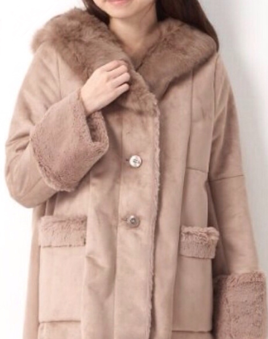 li Land chu-ru мутоновое пальто кролик мех 2 женский внешний верхняя одежда жакет капот Brown чай цвет мех 