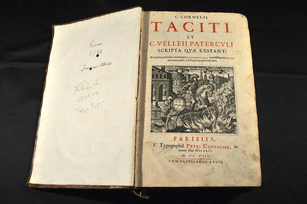 C.CORNELII TACITI ET C.VELLEII PATERCVLI 　「タキトゥス、パテルクルス著作集」パリ、P.シュヴァリエ、1653年版_画像1