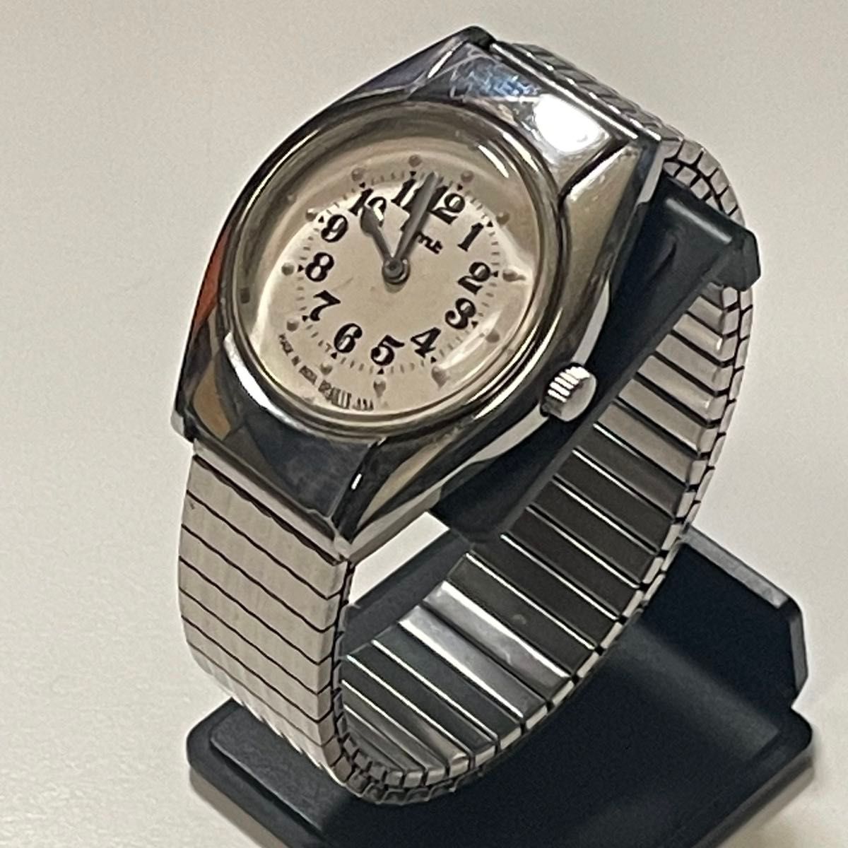 希少 インド製 hmt 手巻き 腕時計 風防開閉 点字 触読時計 美品 希少 インド製 hmt 手巻き 腕時計 風防開閉 点字 触読時計 美品
