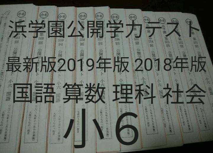 浜学園 小６ 最新版 2019年版 2018年版　公開学力テスト 国語算数理解社会 2年分 フルセット　中学受験　難関　最難関