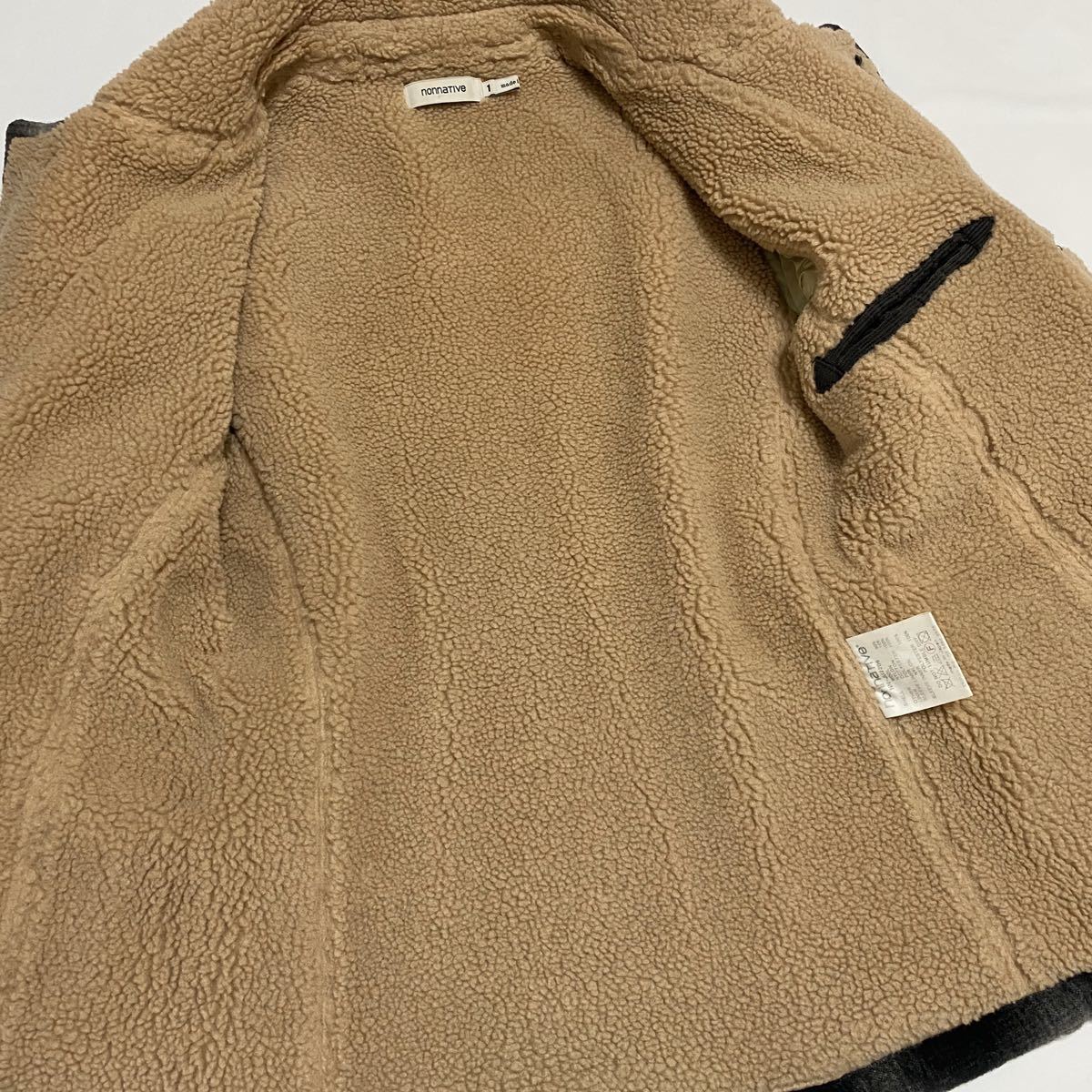 即決★nonnative ノンネイティブ★サイズ【1】チェックブルゾン ジャケット コート ボア コーデュロイ ハンティングデザイン