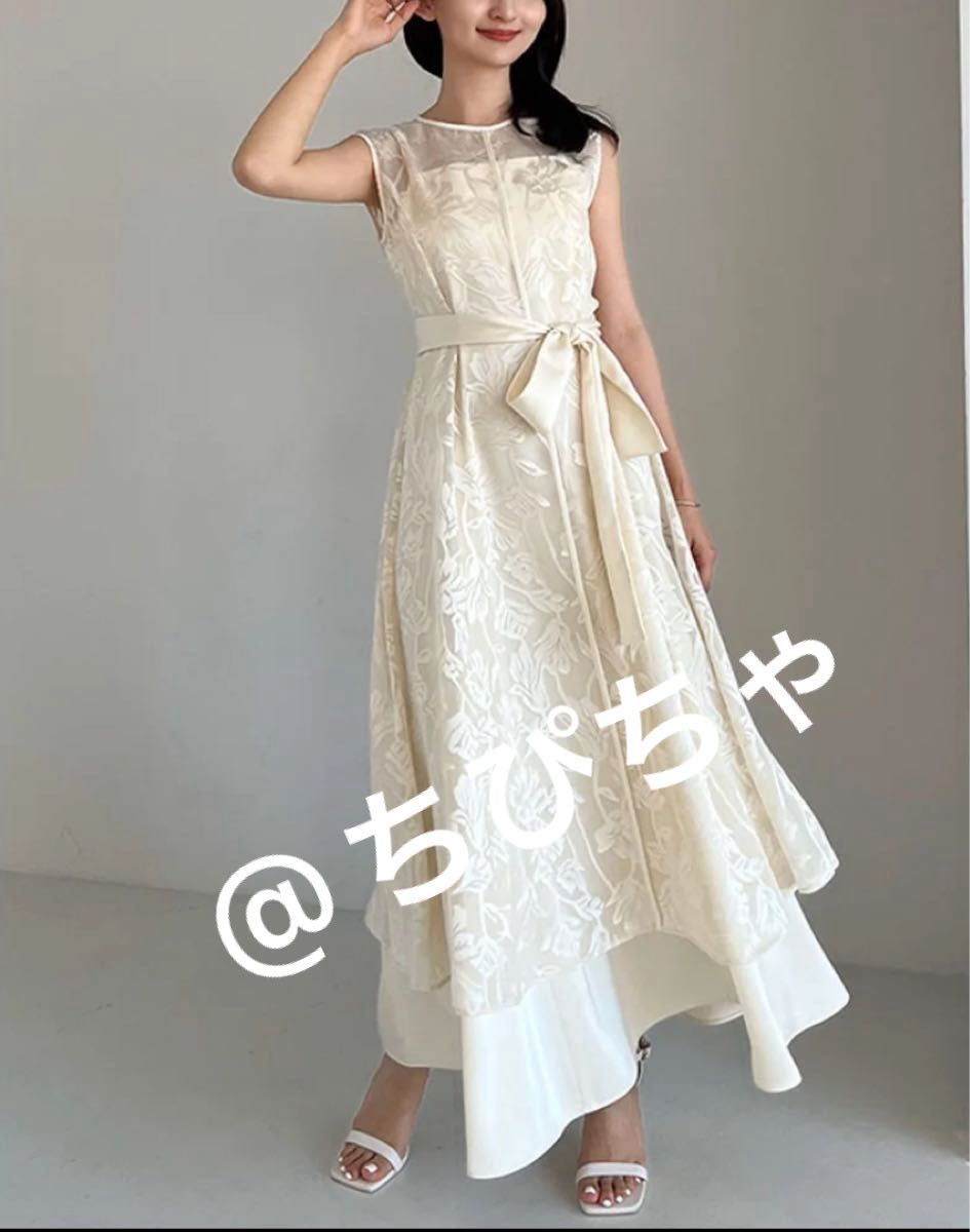 アニュアンス anuans オパールレイヤードフレアワンピース (IVORY) 10,799円