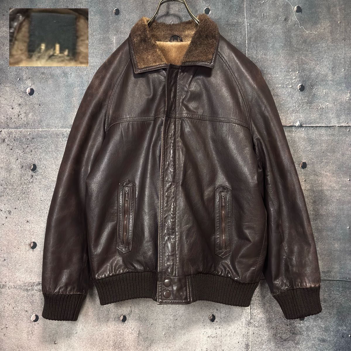Vintage】ヴィンテージ レザー フライト ジャケット G-1 A-2 型 Vintage】ヴィンテージ レザー フライト ジャケット G-1 A-2 型