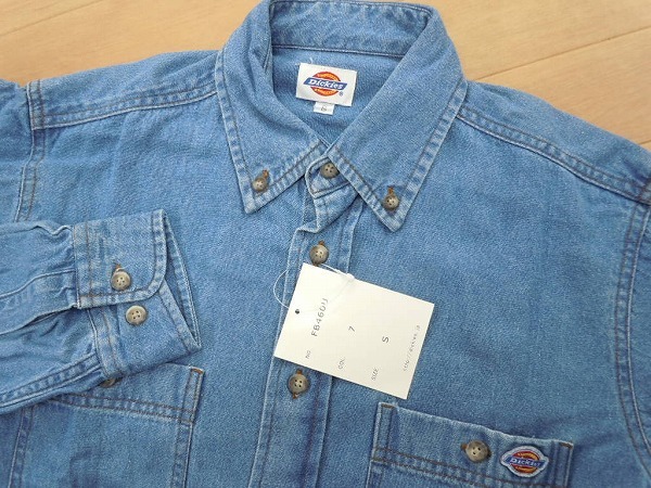 h101★新品★サイズ S★DICKIES ディッキーズ FB460U デニムシャツ★ワークシャツ ボンマックス★カラー7 ブルー★即決★_画像2