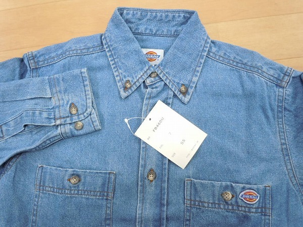 h152★新品★サイズ SS★DICKIES ディッキーズ FB460U デニムシャツ★ワークシャツ ボンマックス★カラー7 ブルー★即決★_画像2