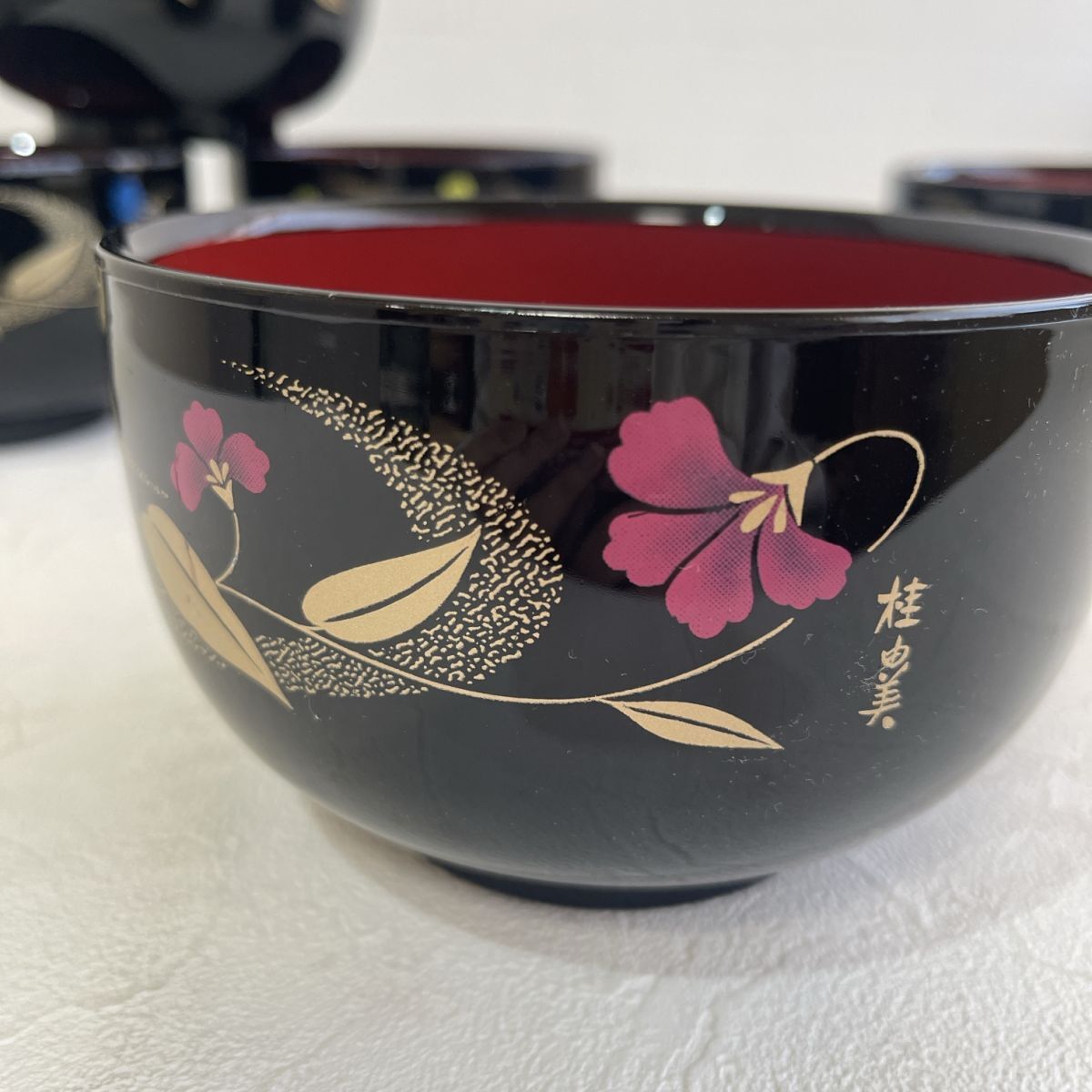 ☆【未使用品】桂由美 どっしり碗 多用盆セット 5客 花柄 柄あり ☆【未使用品】桂由美 どっしり碗 多用盆セット 5客 花柄 柄あり