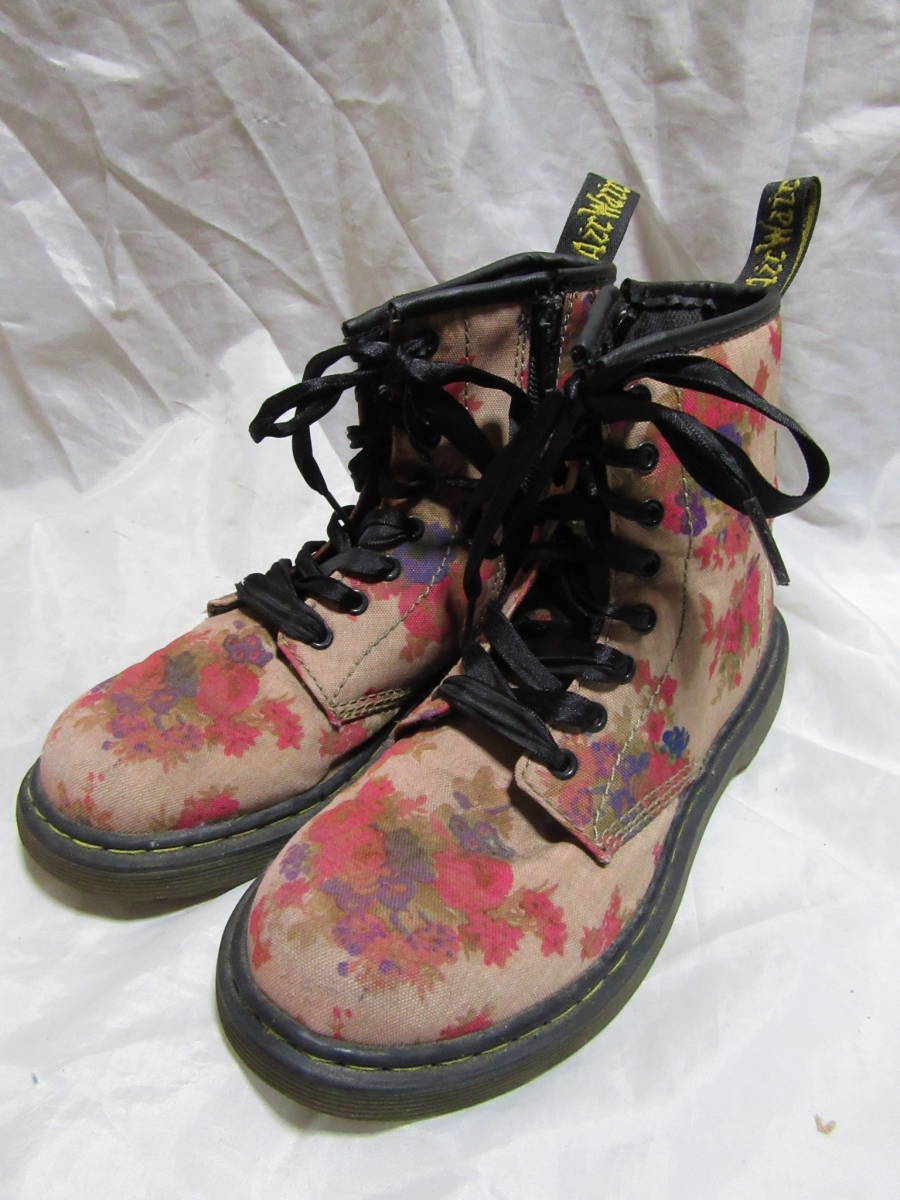 ☆送料無料☆Dr.Martens☆ドクターマーチン☆子供用☆花柄☆UK1☆US2☆ブーツ☆B20_画像1