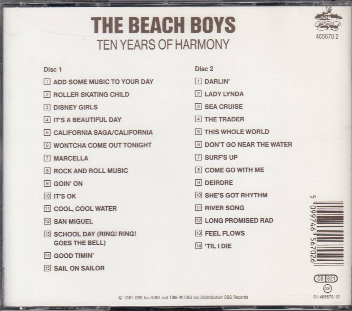 輸 The Beach Boys Ten Years Of Harmony◆規格番号■4656702◆送料無料■即決●交渉有_画像2