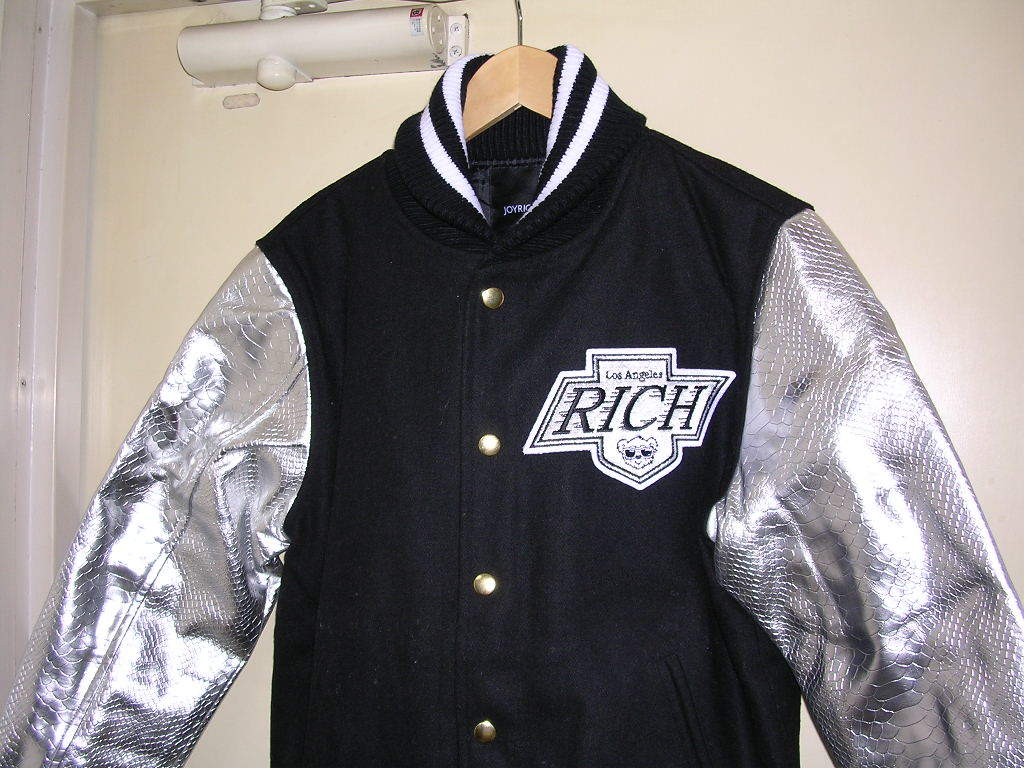  new goods Joy Ricci JOYRICH King s motif stadium jumper M black / silver jacket 