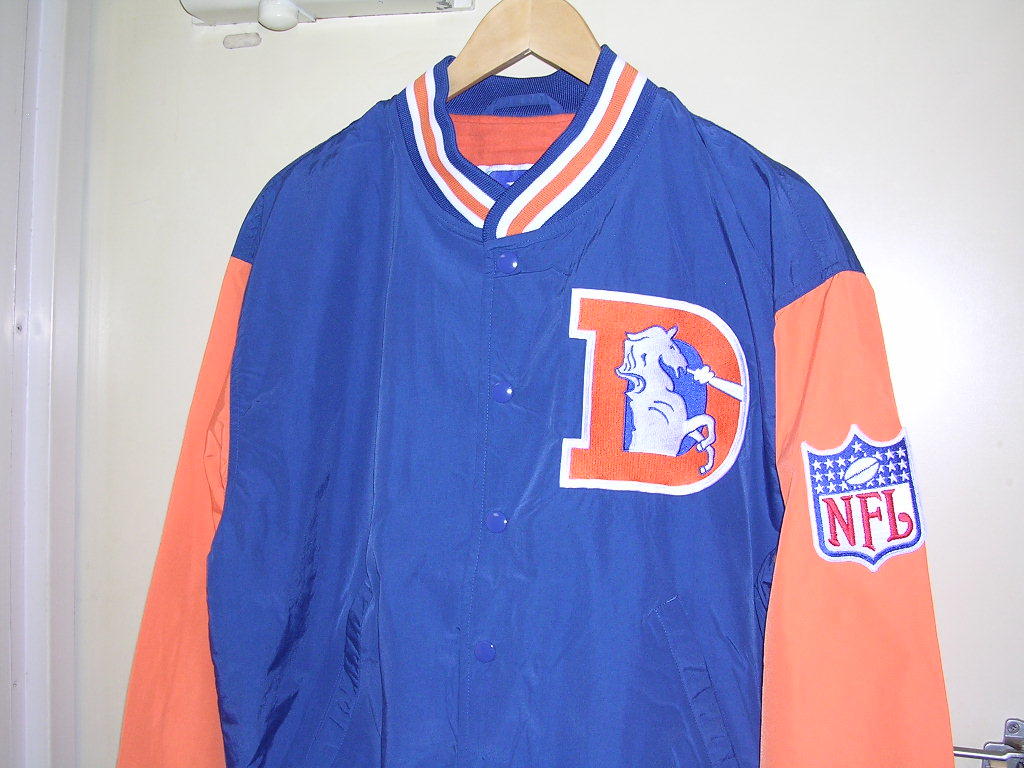 90s STARTER NFL Denver Broncos ナイロンスタジャン M 青/オレンジ vintage old ブロンコス ジャケット