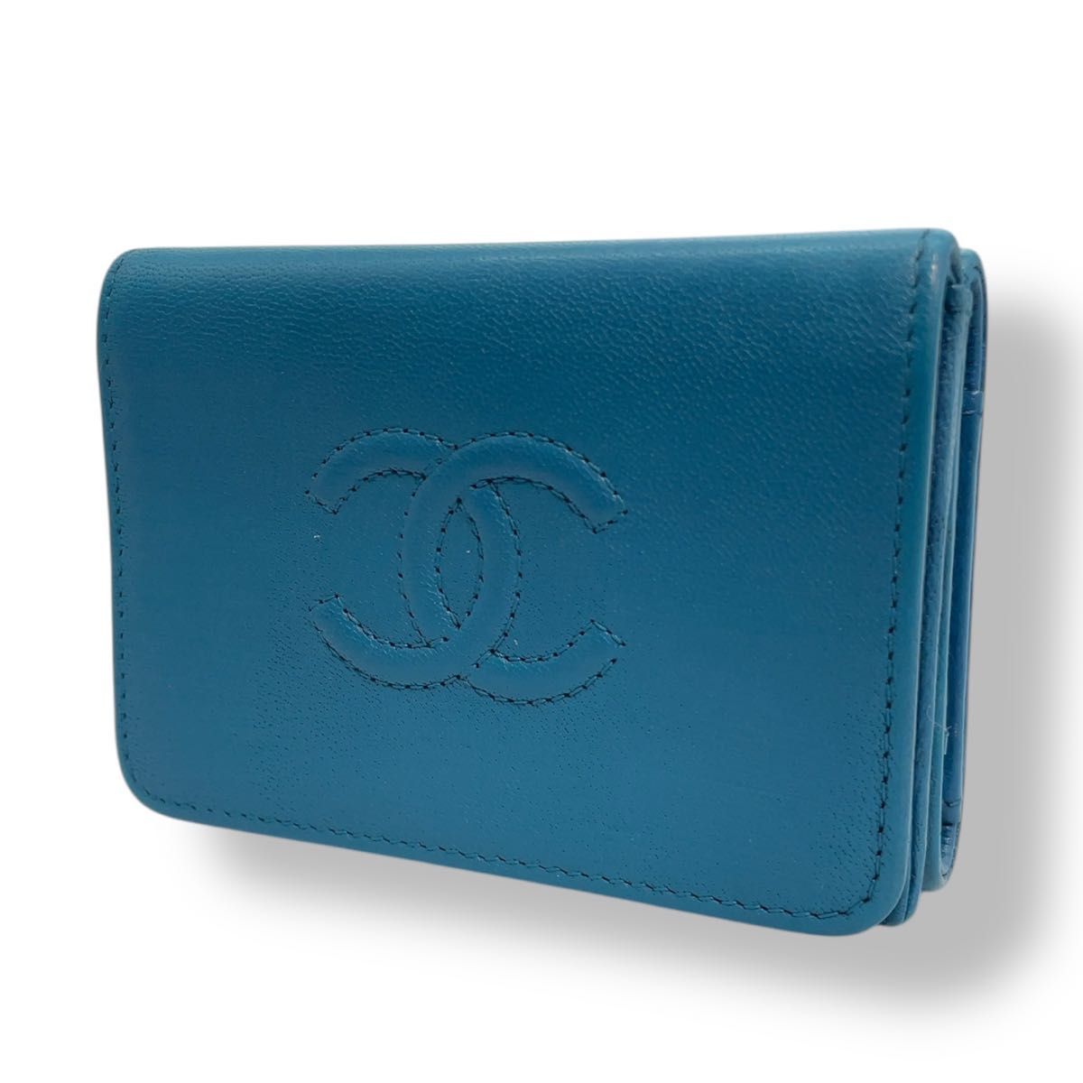 *CHANEL* 財布 三つ折り 上品 エレガント シンプル コンパクト 極美品) CHANEL シャネル 三つ折り財布コンパクトココマーク
