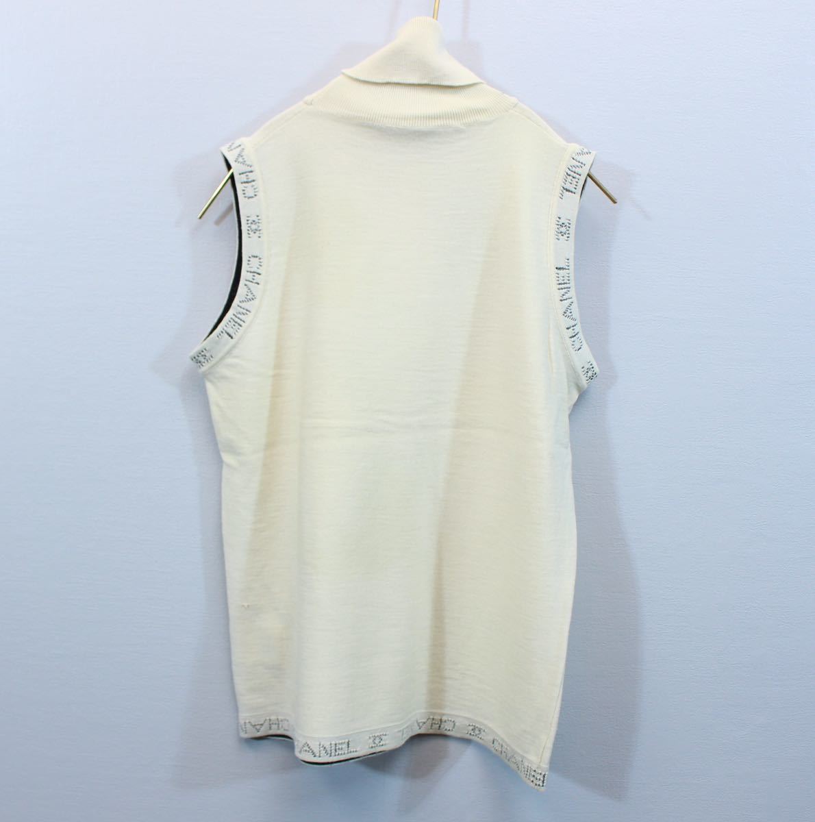 CHANEL 07A COCO MARC LOGO MANIA HIGN NECK KNIT VEST MADE IN ITALY