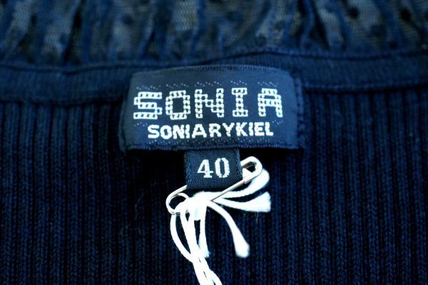 ○新品 SONIA RYKIEL ソニアリキエル 長袖 カットソー 40 水玉 ブラック J0176_画像5