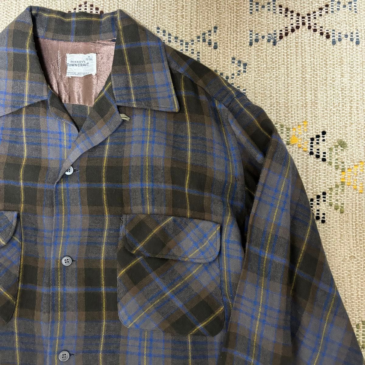 50〜60s TOWNCRAFT PENNEY'Sウールシャツ ギャバ オンブレ 50〜60s TOWNCRAFT PENNEY'Sウールシャツ ギャバ オンブレ