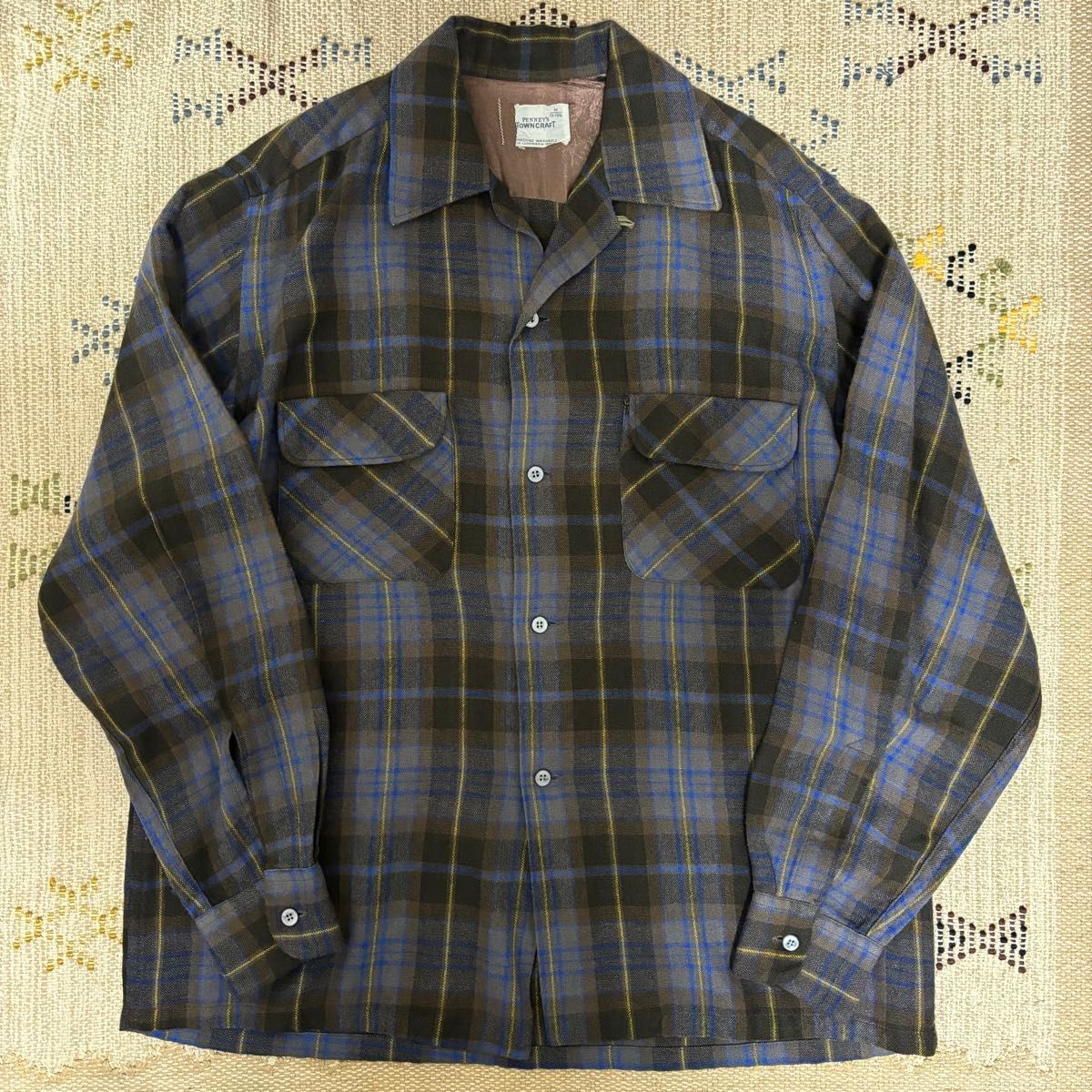50〜60s TOWNCRAFT PENNEY'Sウールシャツ ギャバ オンブレ 50〜60s TOWNCRAFT PENNEY'Sウールシャツ ギャバ オンブレ