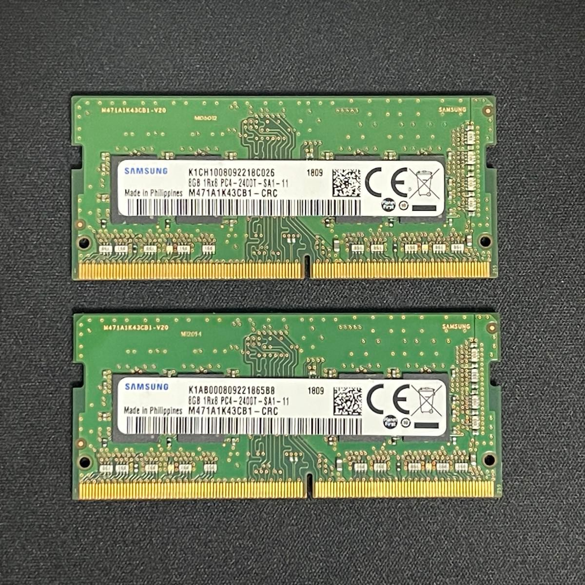 【動作確認済】SAMSUNG 16GB(8GB*2)PC4-19200 DDR4-2400Tノートパソコン用メモリ SO-DIMM 【動作確認済】SAMSUNG 16GB(8GB*2)PC4-19200 DDR4-2400Tノートパソコン用メモリ SO-DIMM