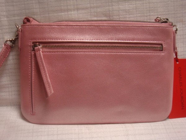 * новый товар * Charles Jourdan / симпатичный небольшая сумочка, сумка наклонный .. ширина длина / телячья кожа ламе розовый 